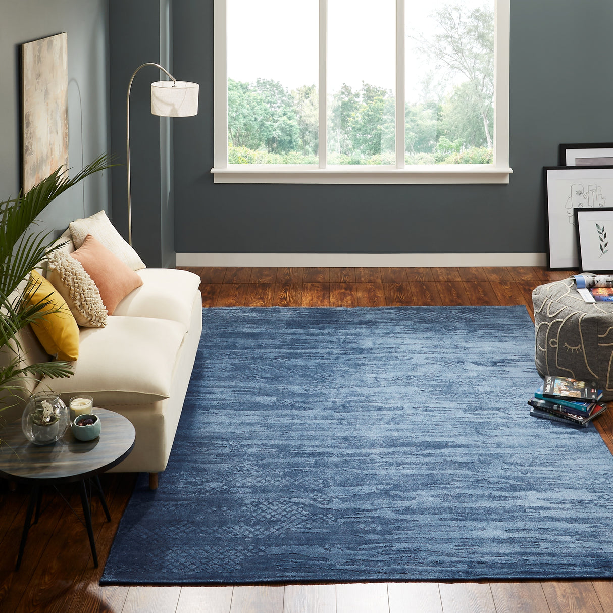 Handmade Blue Area Rug