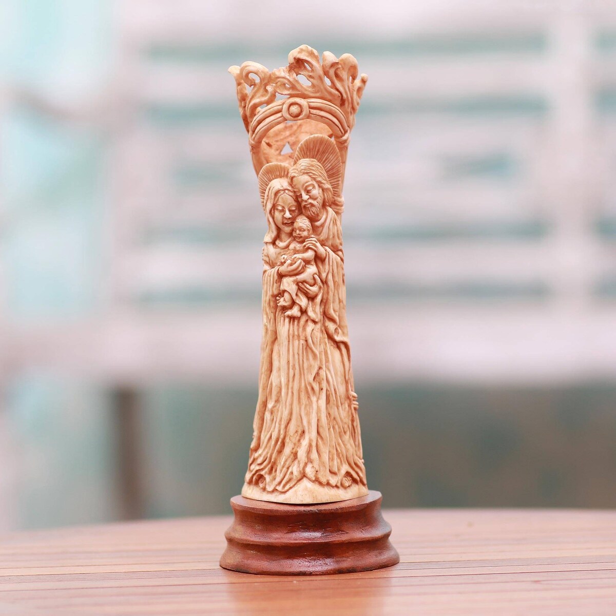 Handmade Bone Birth of Jesus nativity sculpture (Indonesia)