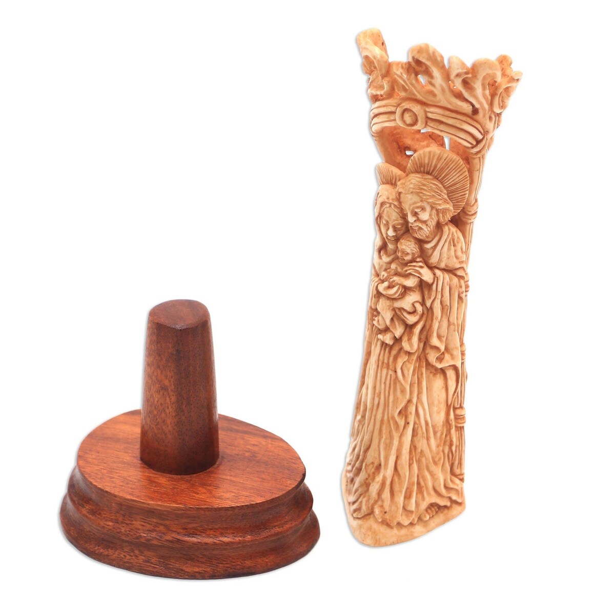 Handmade Bone Birth of Jesus nativity sculpture (Indonesia)
