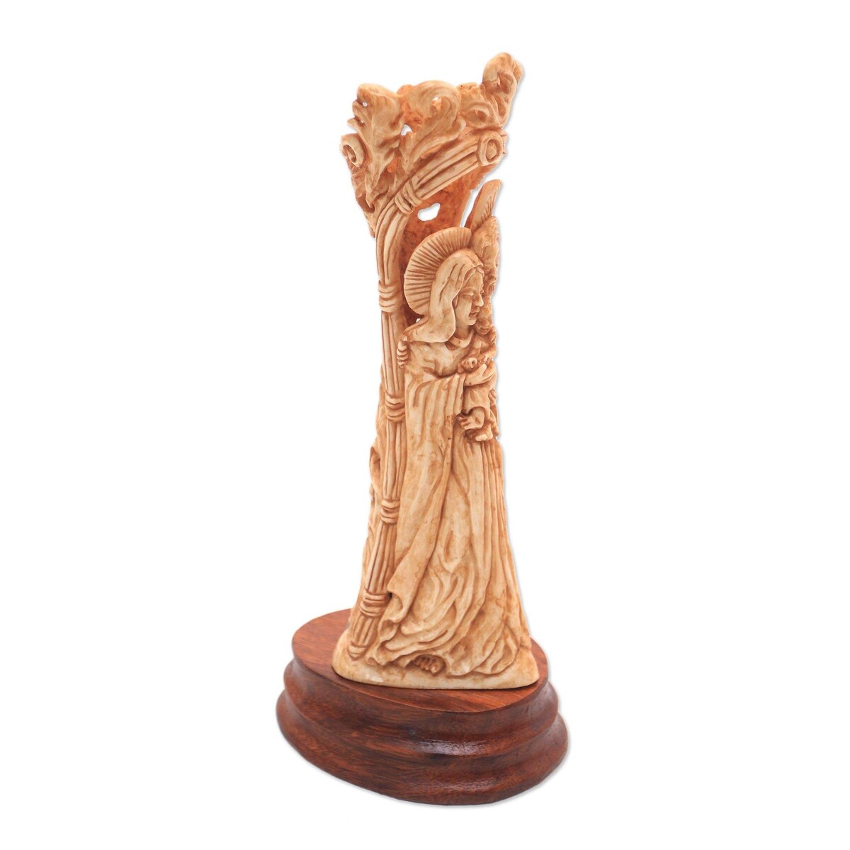Handmade Bone Birth of Jesus nativity sculpture (Indonesia)