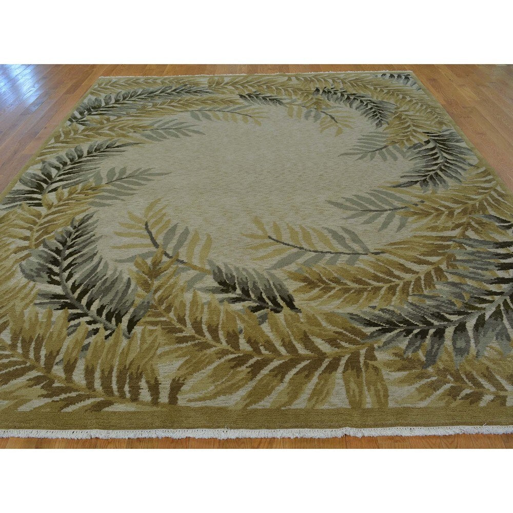Handmade Botanical Design Modern Nepali Oriental Rug