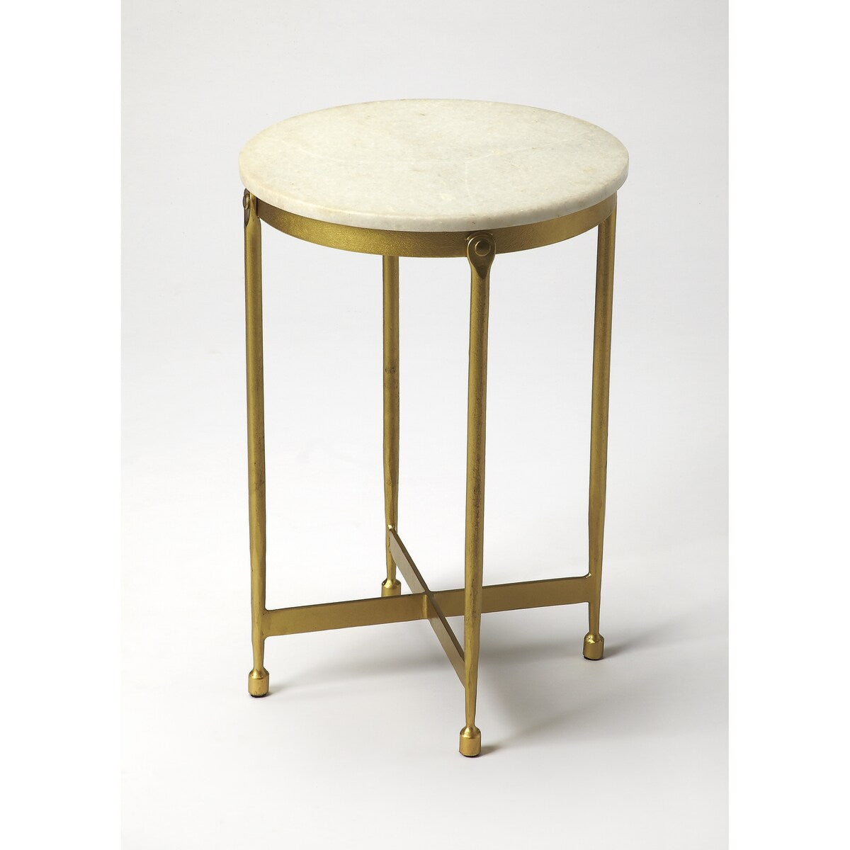 Handmade Butler Claypool White Marble End Table (India)