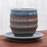 Handmade Celadon ceramic cup and saucer (Thailand)