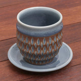 Handmade Celadon ceramic cup and saucer (Thailand)