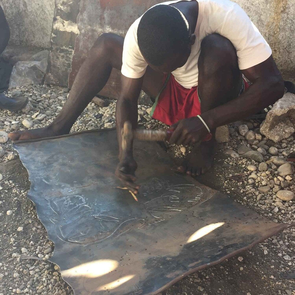 Handmade 'Colorful Palm Tree' 24-inch Wall Art , Handmade in Haiti
