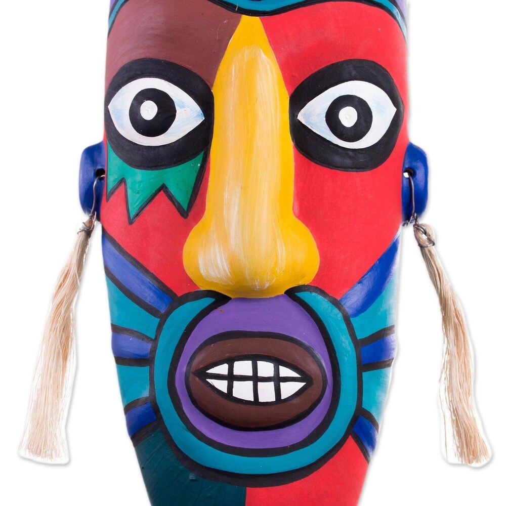 Handmade Colors Ceramic Pair of Masks (Peru)