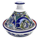 Handmade Cookable Tagine-30 - Aqua Fish Design, by Le Souk Ceramnique (Tunisia)