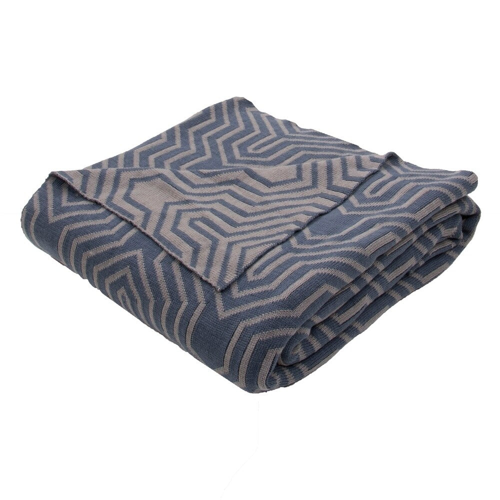 Handmade Cotton Blue Throw