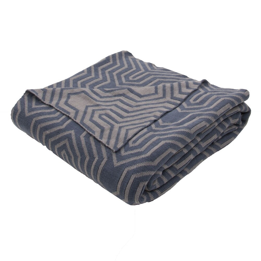 Handmade Cotton Blue Throw