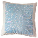 Handmade Cotton Blue Dashes 16x16 Pillow Cover - Sustainable Threads (India)