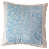 Handmade Cotton Blue Dashes 16x16 Pillow Cover - Sustainable Threads (India)