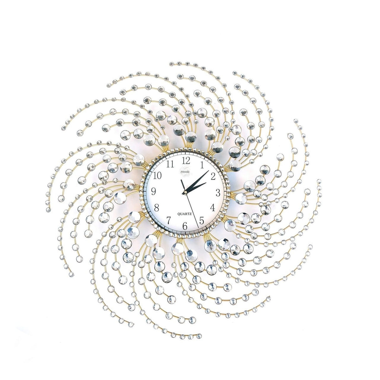 Handmade Crystals Metal Wall Clock