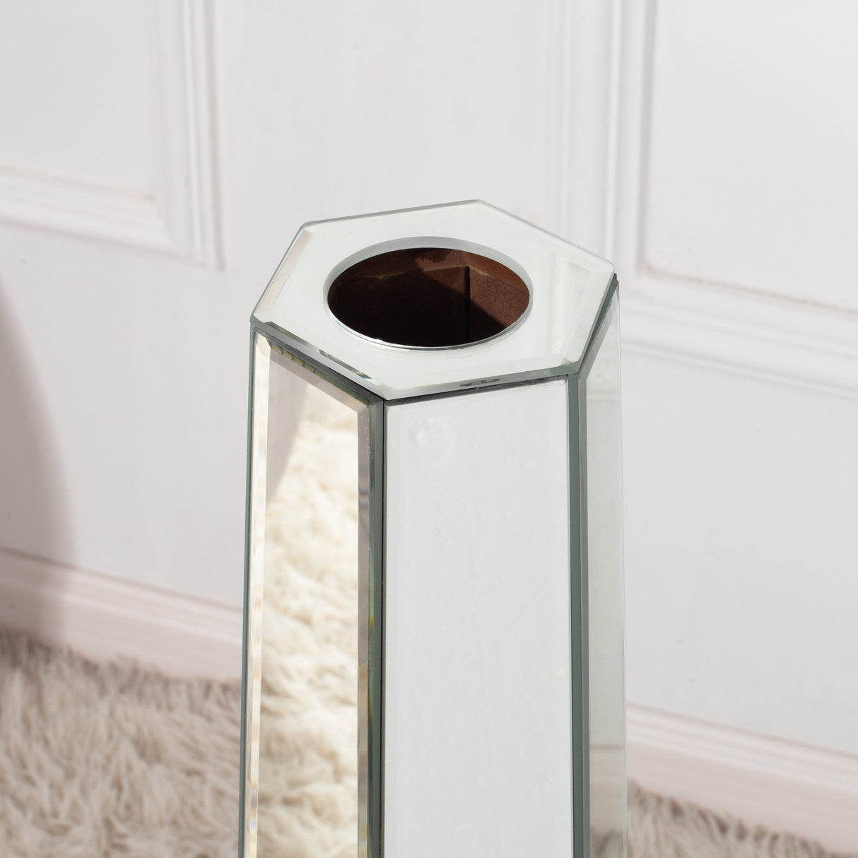 Glam Tall Mirror Floor Vase Flower Vase