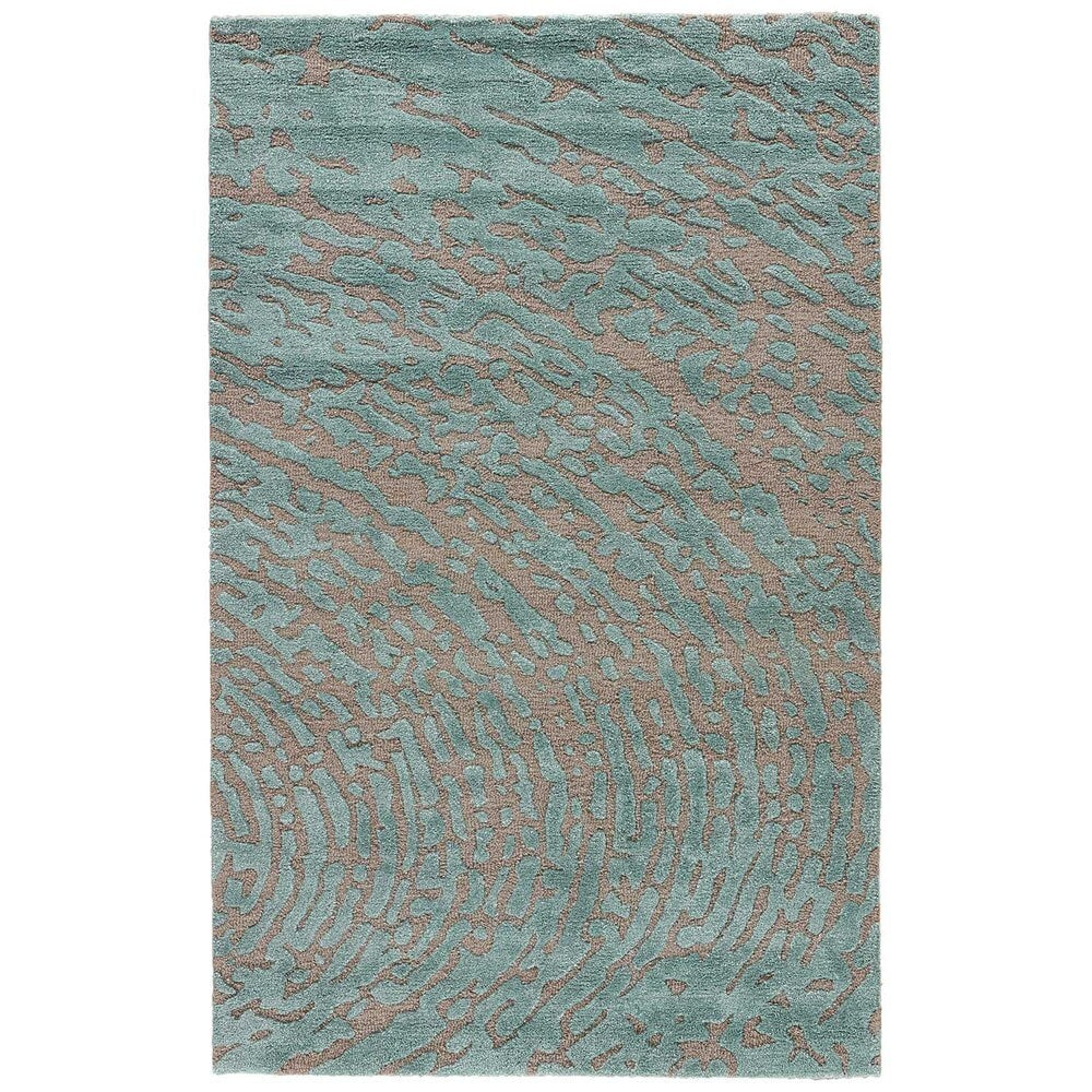 Imprint Handmade Abstract Gray/ Teal Area Rug (8' X 10') - 7'10" x 9'10"
