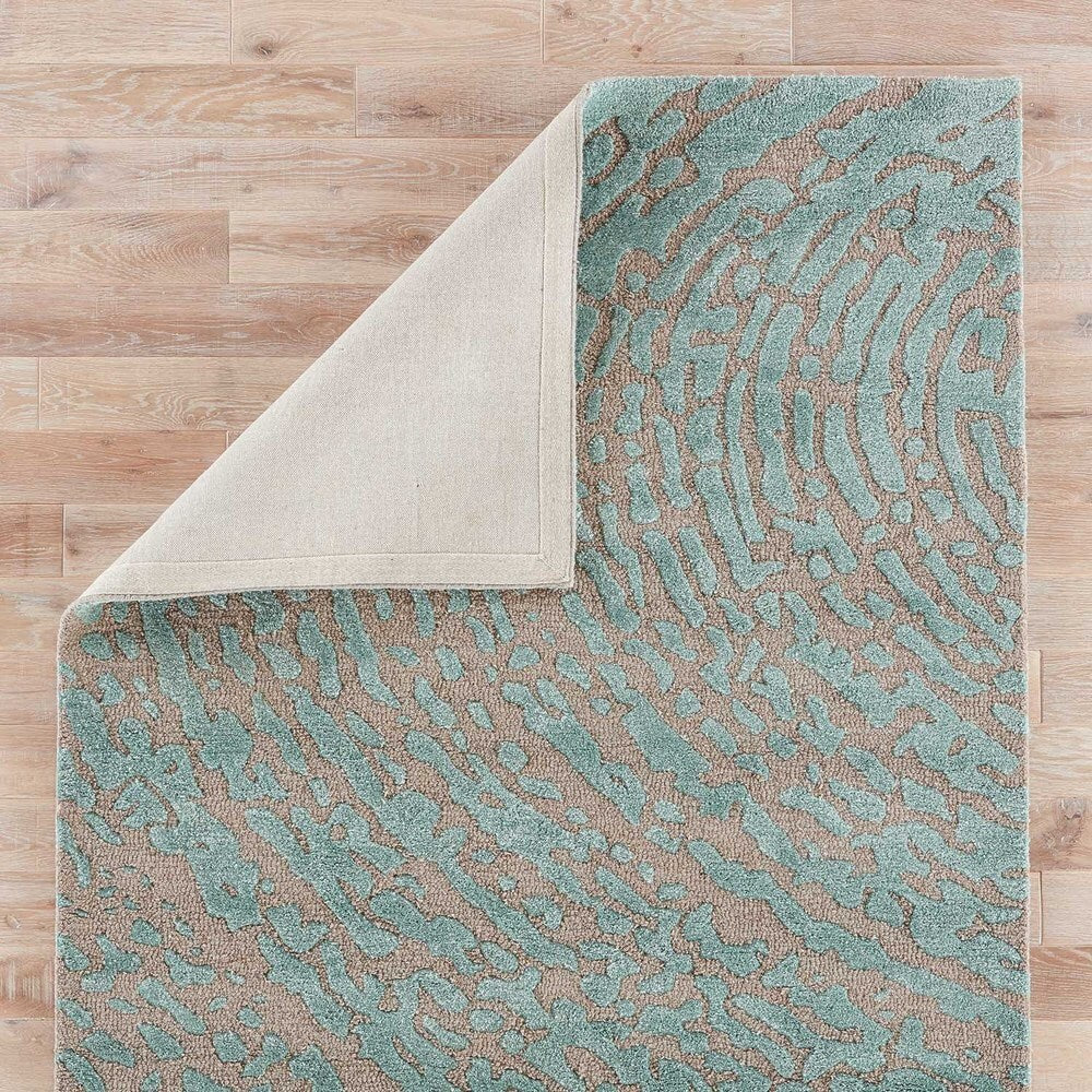Imprint Handmade Abstract Gray/ Teal Area Rug (8' X 10') - 7'10" x 9'10"