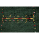 Handmade Green Gabbeh Runner Rug Oriental Silk Carpet - 2'6"x 9'10"