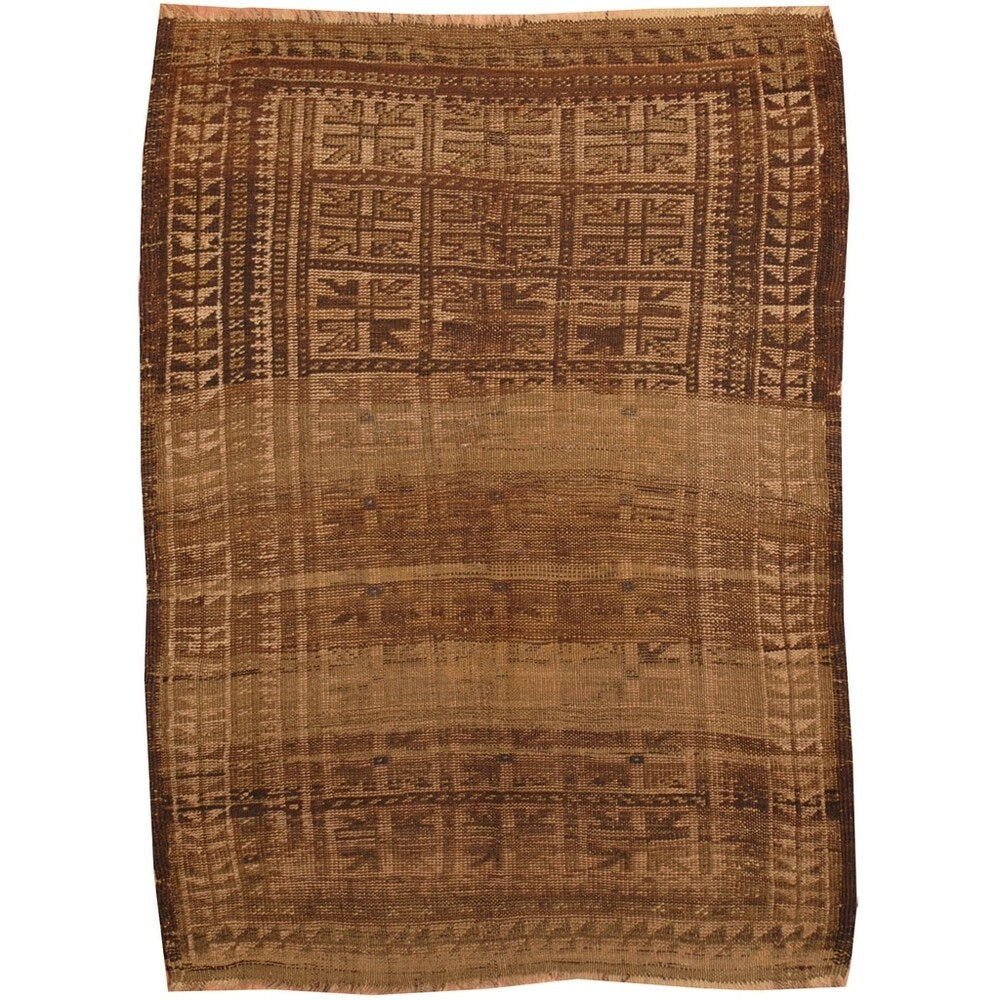 HERAT ORIENTAL Handmade One-of-a-Kind Antique Balouchi Wool Rug - 2'4 x 4'