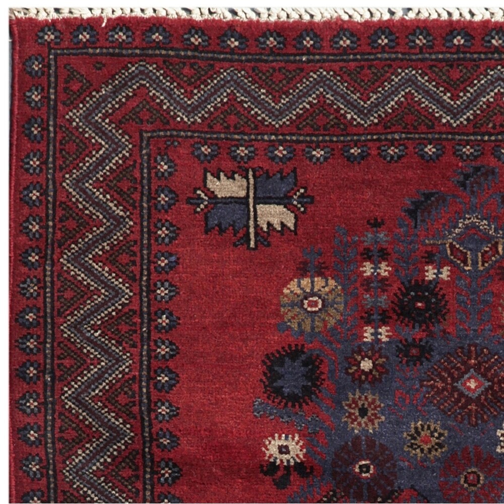Handmade One-of-a-Kind Balouchi Wool Rug (Afghanistan) - 3' x 4'2