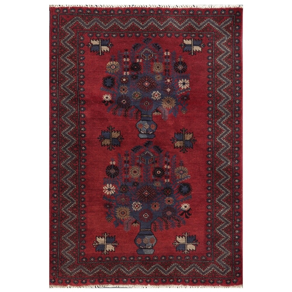 Handmade One-of-a-Kind Balouchi Wool Rug (Afghanistan) - 3' x 4'2