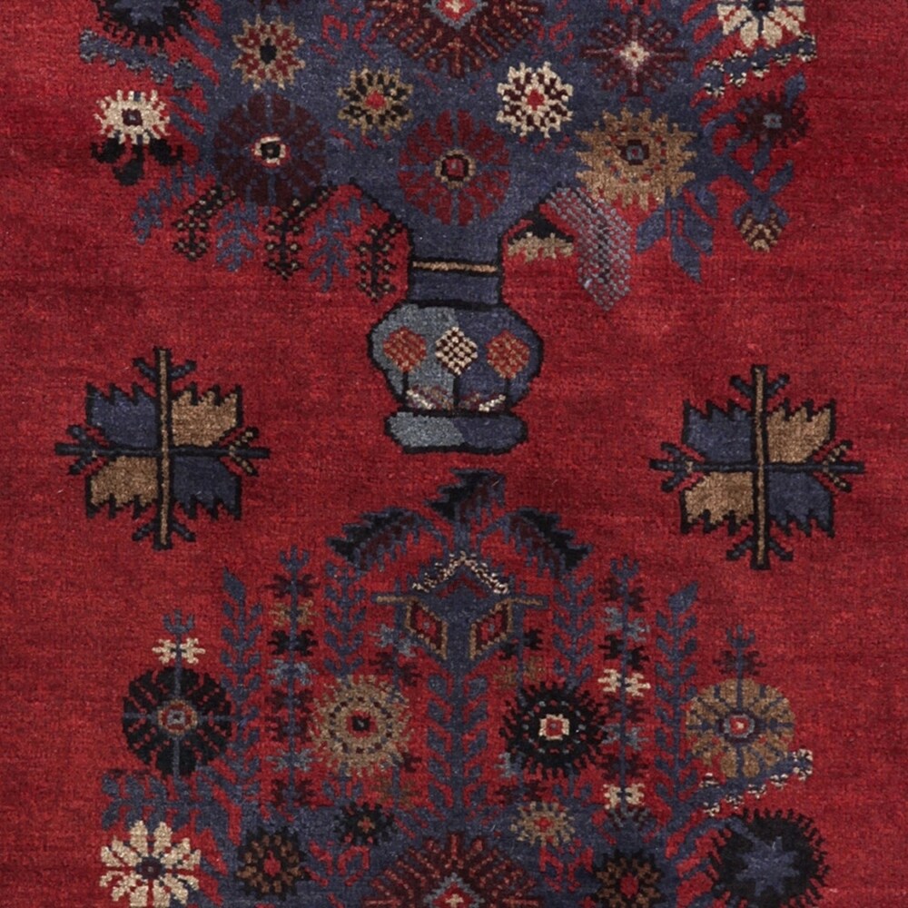 Handmade One-of-a-Kind Balouchi Wool Rug (Afghanistan) - 3' x 4'2