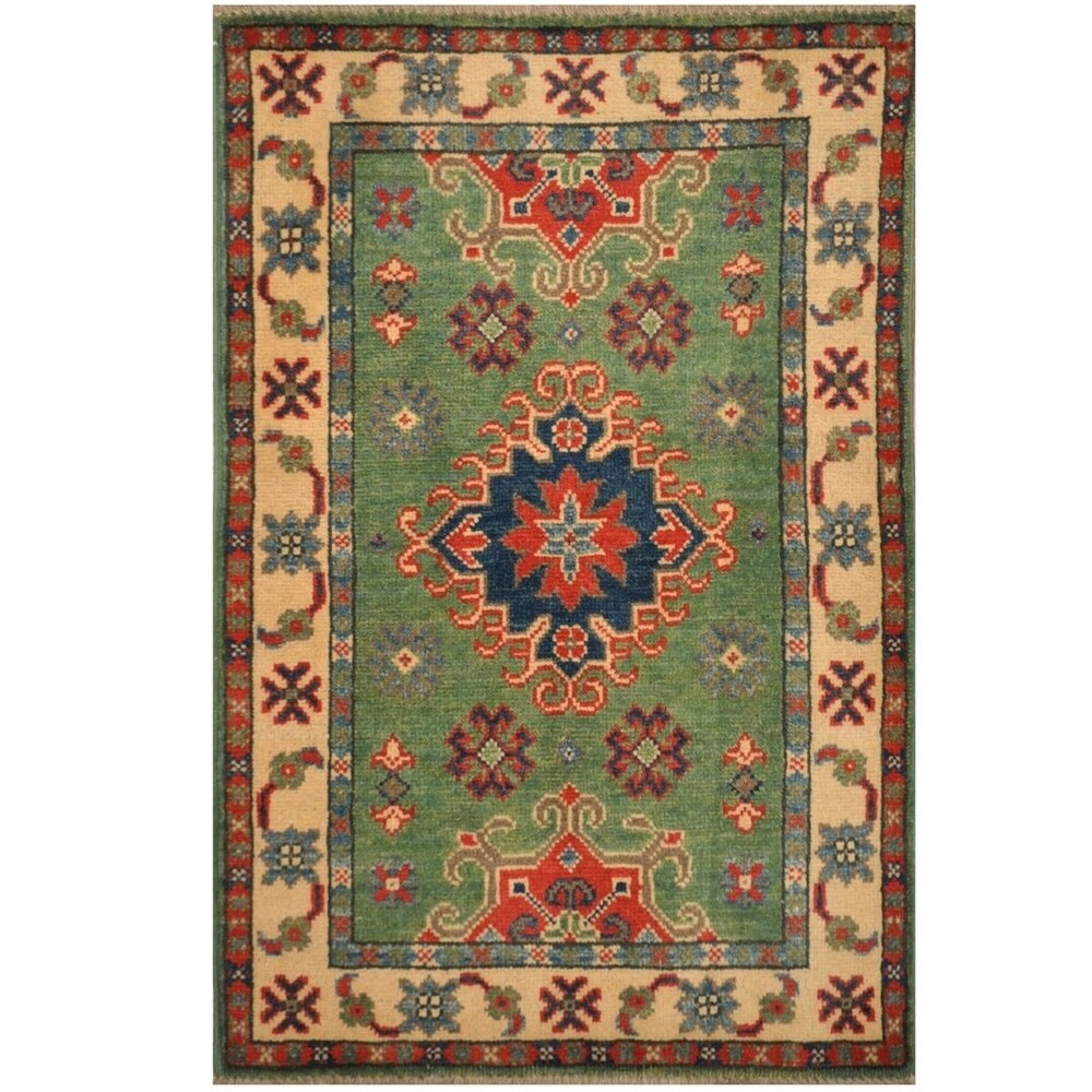 Handmade Kazak Wool Rug (Afghanistan) - 2' x 3'