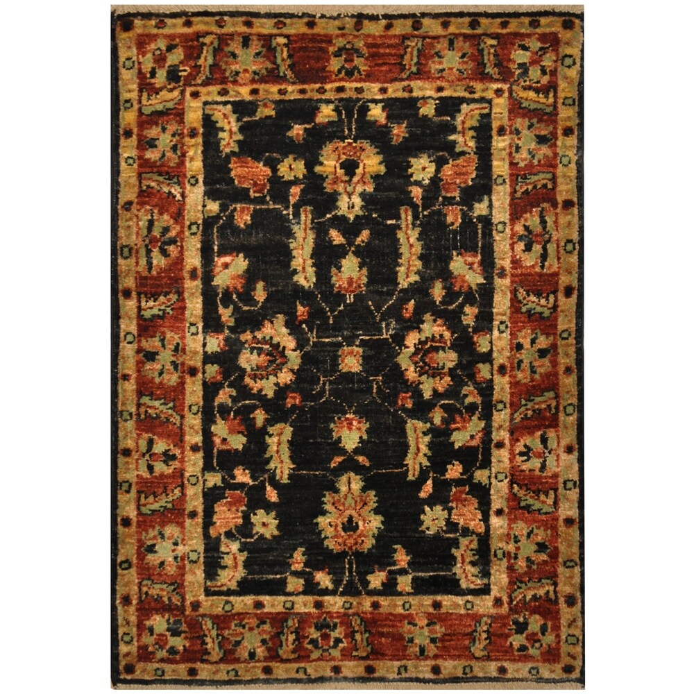 Handmade One-of-a-Kind Vegetable Dye Oushak Wool Rug (Afghanistan) - 2' x 3'