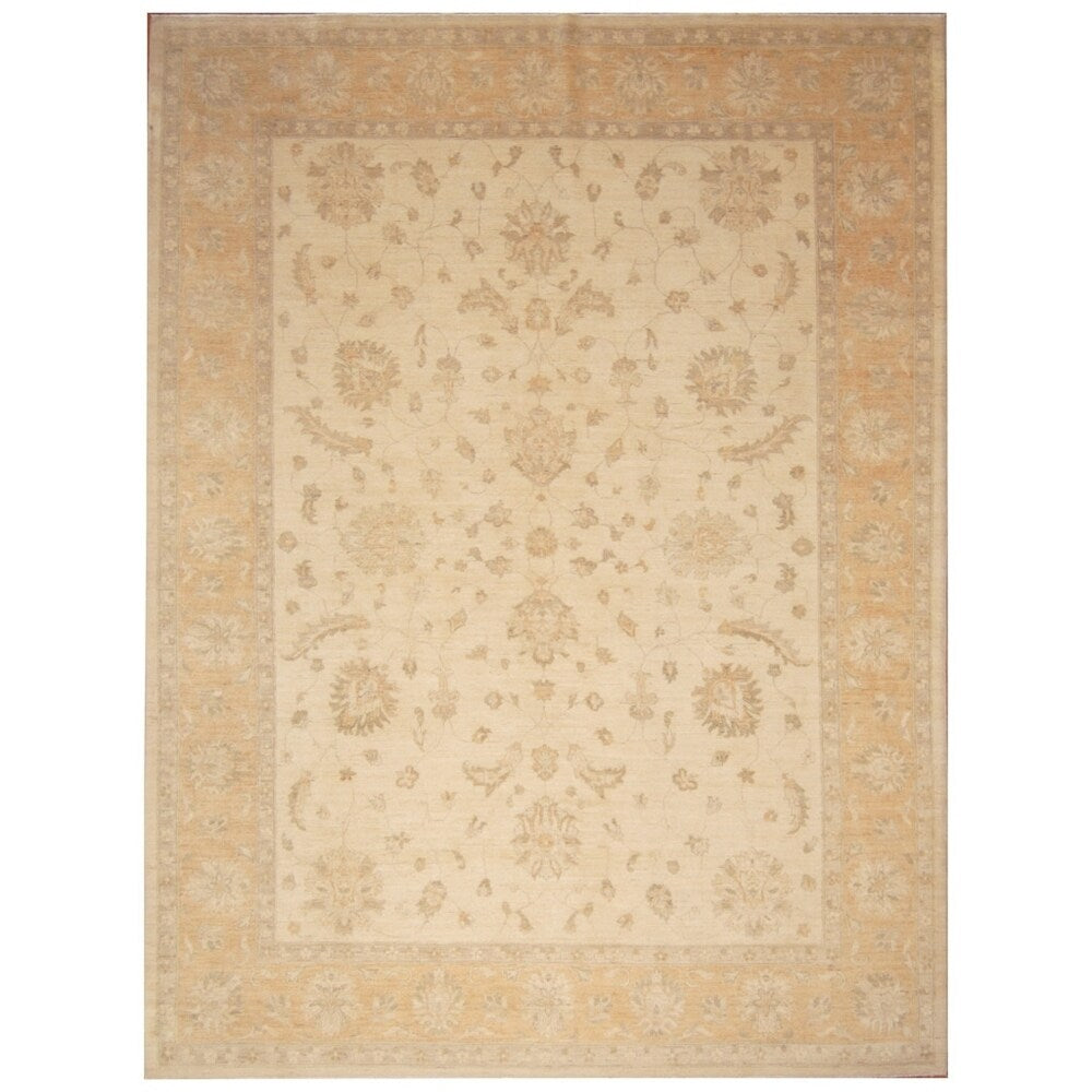 Handmade One-of-a-Kind Vegetable Dye Oushak Wool Rug (Afghanistan) - 8'3 x 11'2