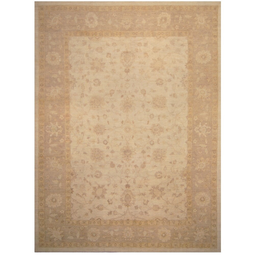 Handmade One-of-a-Kind Vegetable Dye Oushak Wool Rug (Afghanistan) - 9'9 x 13'6