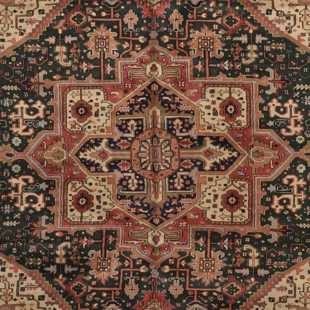 Handmade One-of-a-Kind Heriz Wool Rug (Iran) - 12' x 15'