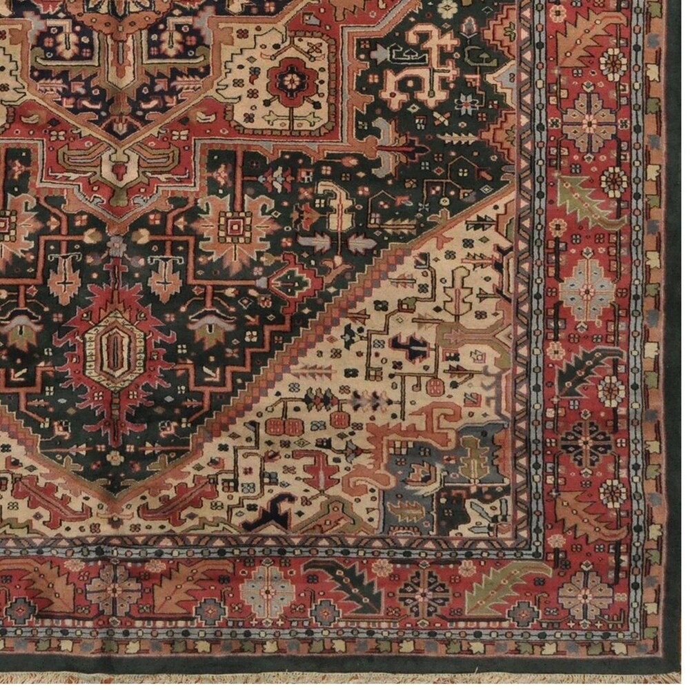 Handmade One-of-a-Kind Heriz Wool Rug (Iran) - 12' x 15'