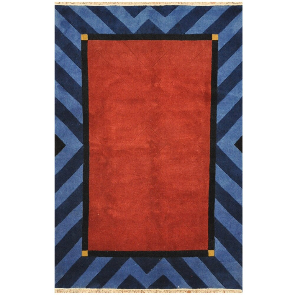 Handmade Tibetan Wool Rug (India) - 5'7 x 8'