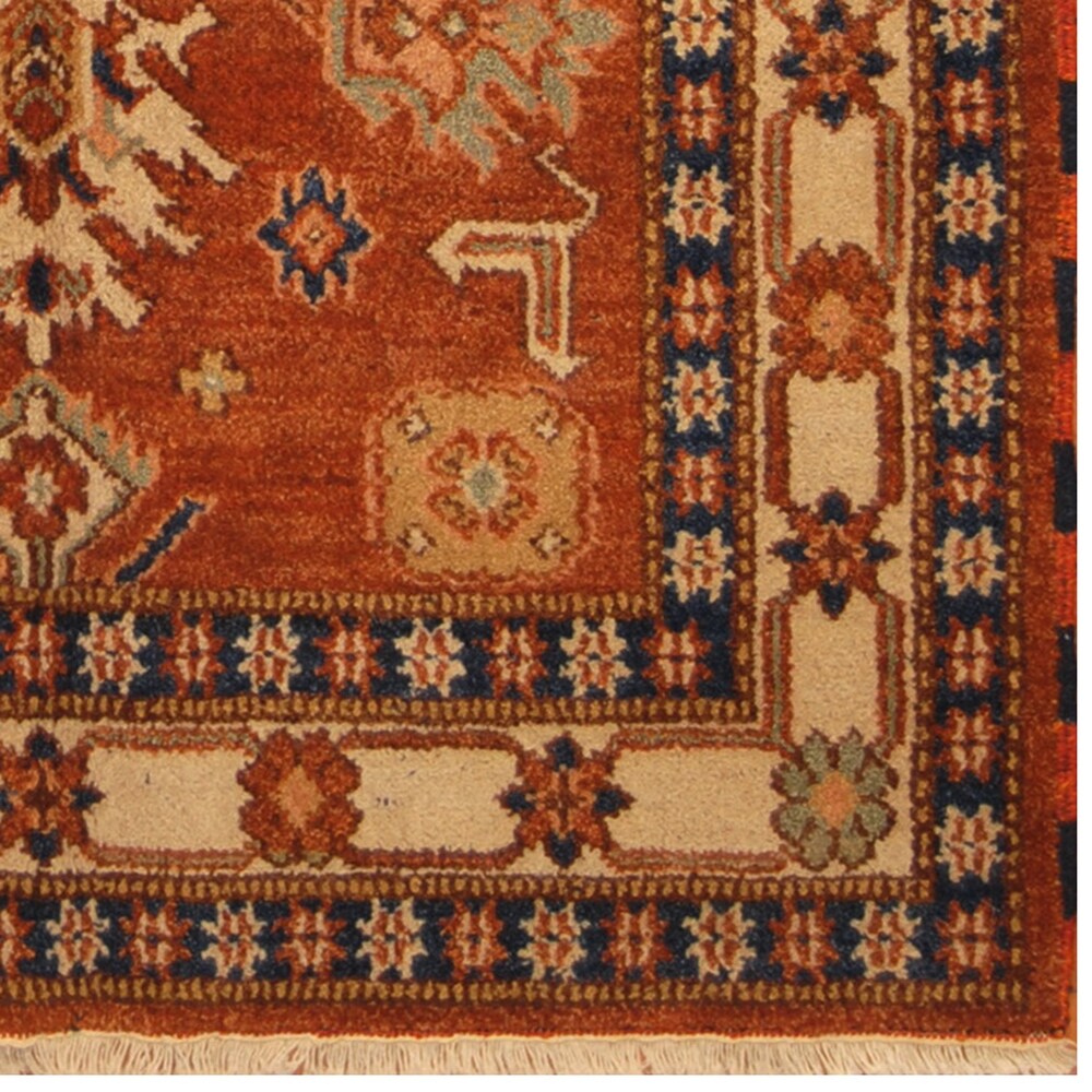 Handmade One-of-a-Kind Kazak Wool Rug (India) - 4'8 x 6'6