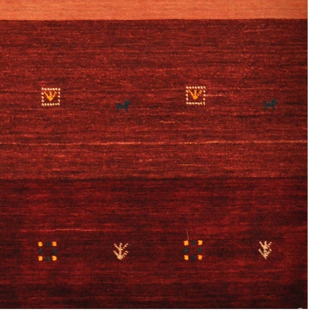 Handmade Gabbeh Wool Rug (India) - 4' x 6'