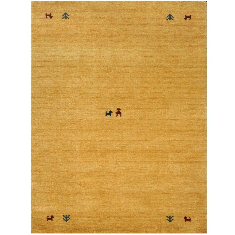 Handmade One-of-a-Kind Gabbeh Wool Rug (Iran) - 4'1 x 5'6