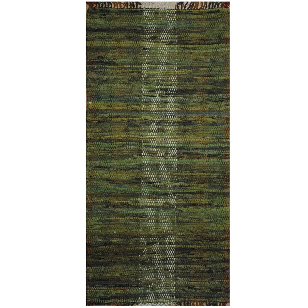 Handmade One-of-a-Kind Wool Kilim (India) - 2'5 x 5'