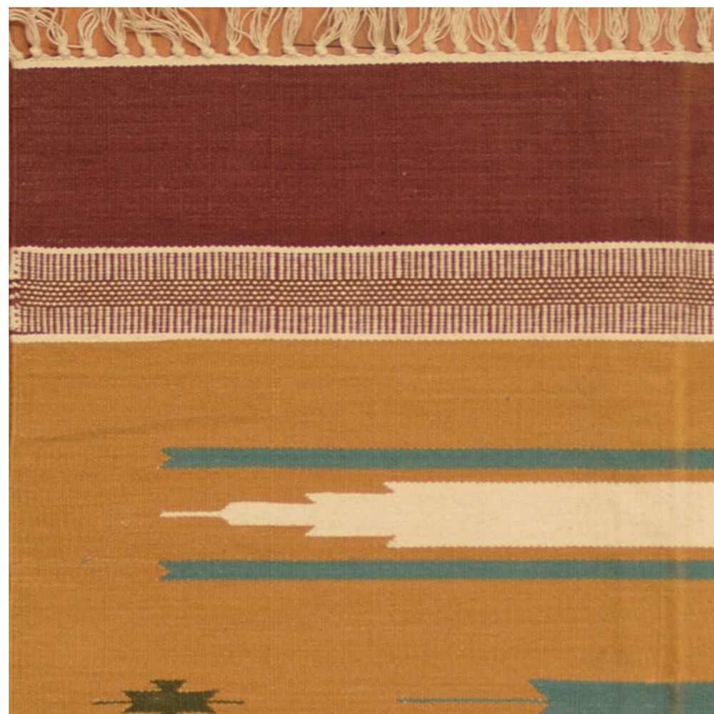 Handmade One-of-a-Kind Wool Kilim (India) - 3' x 5'2