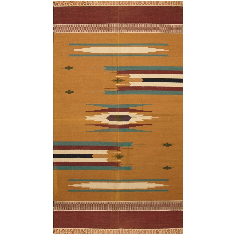 Handmade One-of-a-Kind Wool Kilim (India) - 3' x 5'2