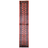 Handmade Herat Oriental Pakistani Hand-Knotted Tribal Bokhara Wool Runner (2'2 x 12'2) - 2'2 x 12'2