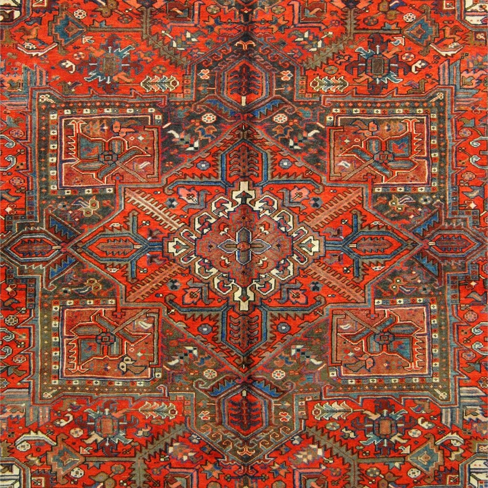 Handmade Heriz Wool Rug (Iran) - 10' x 12'6