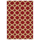 Handmade Indoor/ Outdoor Getaway Red Trellis Rug (2' x 3') - 2' x 3'