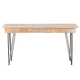 Handmade Industrial Hairpin Mango Wood 3-drawer Console Table (India)