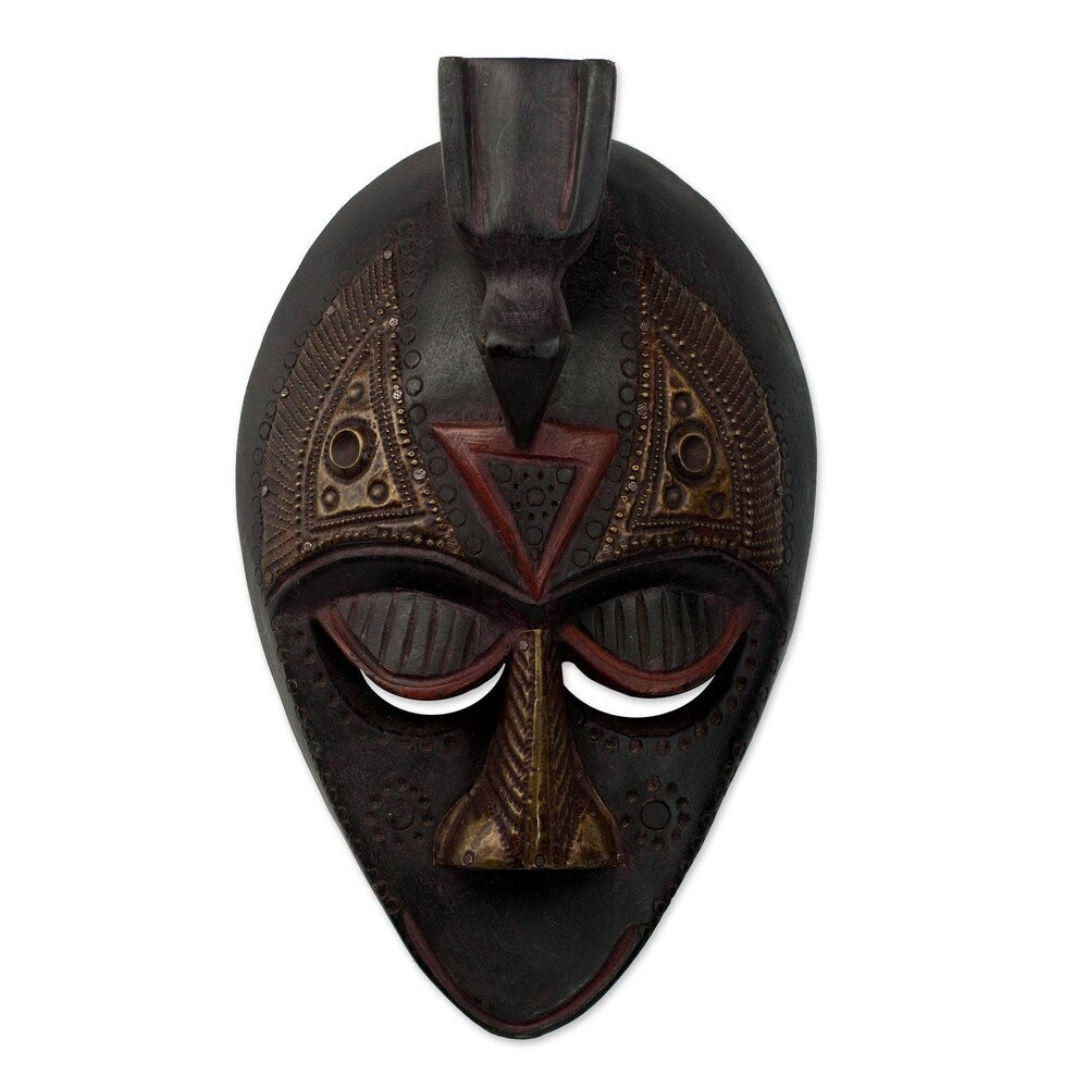 Handmade Karma Bird Ewe Wood Mask (Ghana)