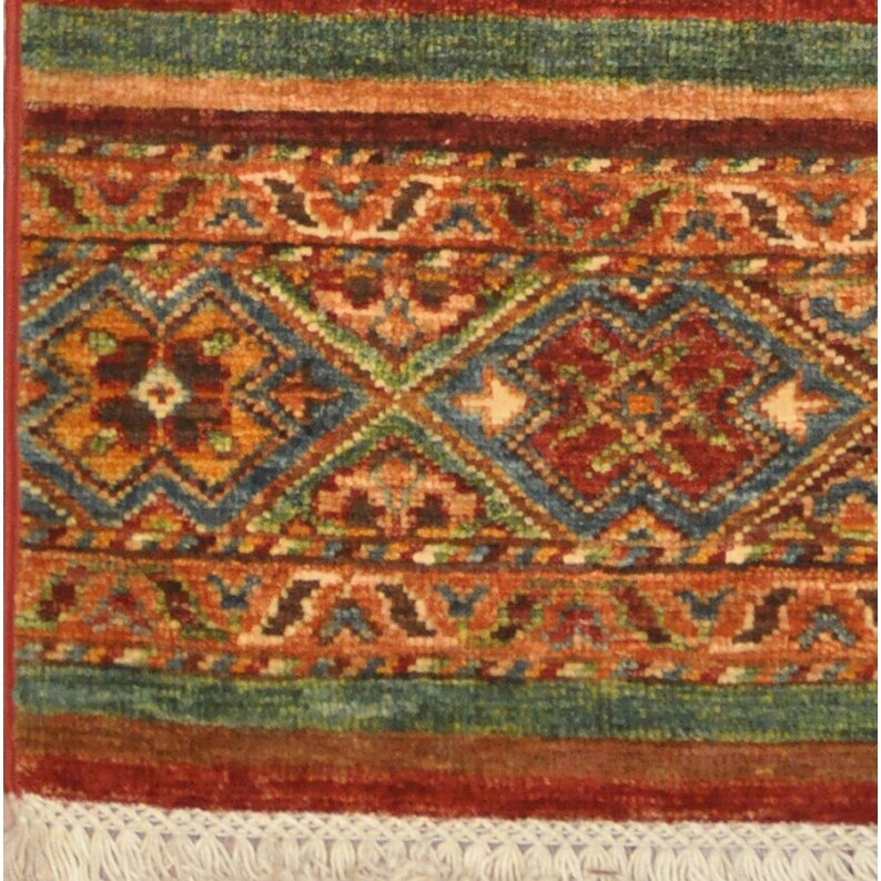 HERAT ORIENTAL Handmade Khorjeen Kazak Wool Rug - 2' x 3'1