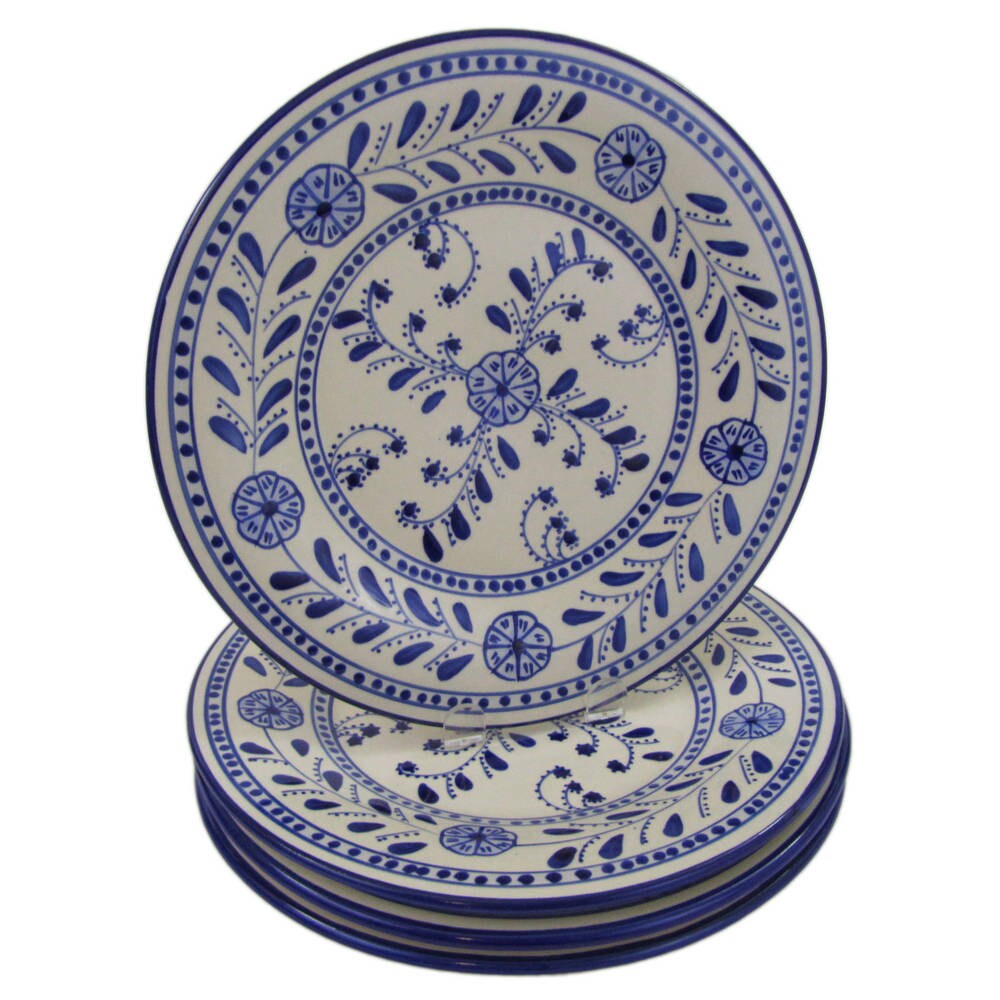 Handmade Le Souk Ceramique Azoura Design Round Stoneware Platter (Tunisia)