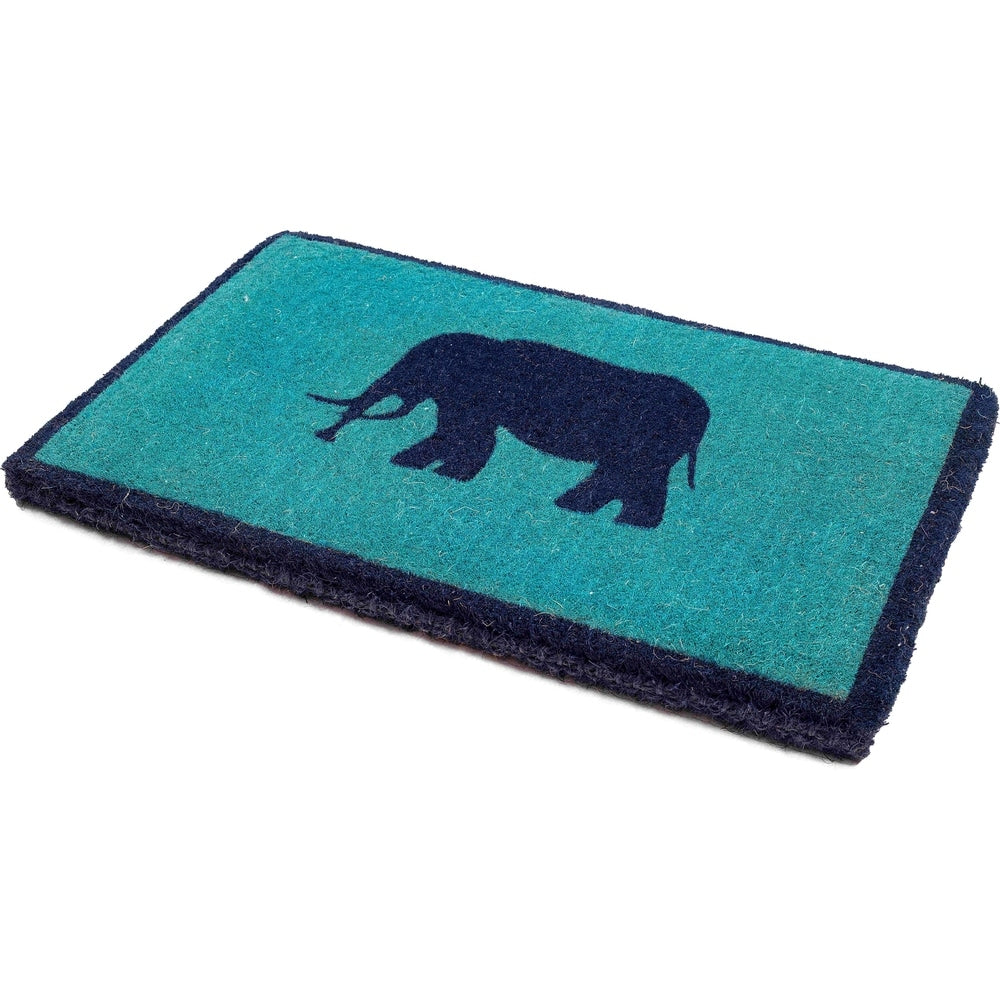 Handmade Lucky Elephant Extra Thick Durable Doormat (India) - 18" x 30"