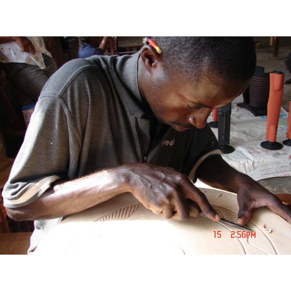 Handmade Modern Fanti Comfort Bench (Ghana)