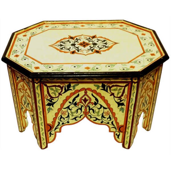 Handmade Multicolored Wood Coffee Table (Morocco)
