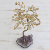 Handmade Mystical Tree Citrine Gemstone Tree (Brazil) - 6.25" H x 4.3" W x 3.1" D