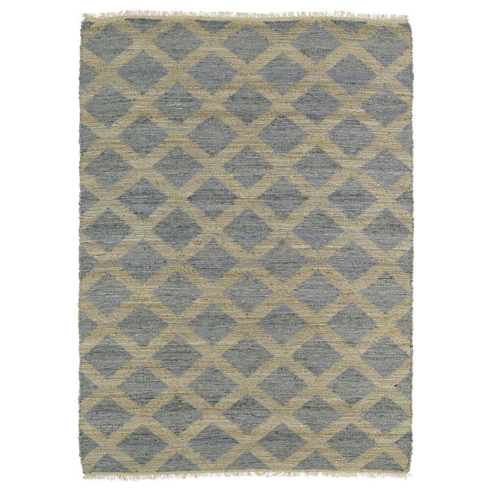 Handmade Natural Fiber Cayon Slate Lattice Rug (2' x 3') - 2' x 3'