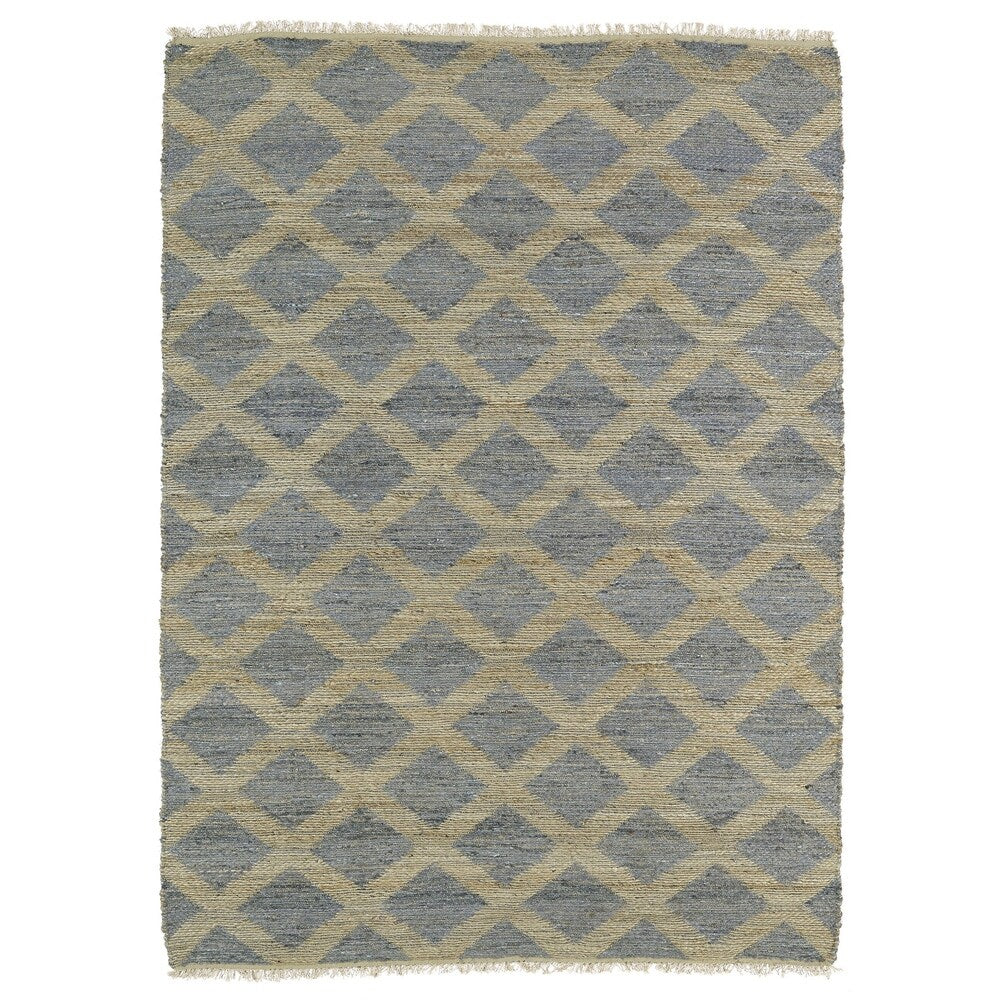 Handmade Natural Fiber Cayon Slate Lattice Rug (2' x 3') - 2' x 3'